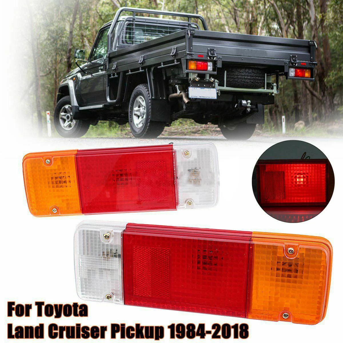 1PairRearTailLightforToyotaHiluxTRAYUTECabChassis19842018