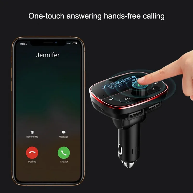 Горячая 1 шт. многофункциональный 2 usb порта автомобиля Bluetooth аудио адаптер громкой связи MP3 автомобильное зарядное устройство
