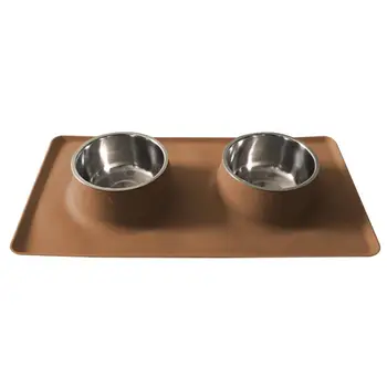 

Durable Suction Cup Silicone Integrated Pet Feeding Dog Double Bowl Leakproof