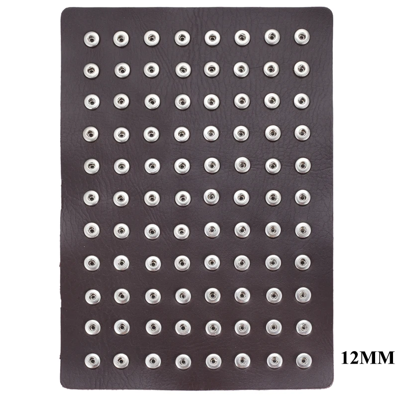 Fit 12mm Snaps Оснастки ювелирные изделия стенд держатель подходит 60 шт 12 мм и 18 мм Металлические стеклянные пуговицы ювелирные изделия кожа мягкий дисплей стенд - Окраска металла: Fit 12mm Snaps