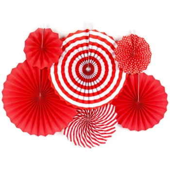 

6pcs/set DIY Home Hanging Paper Fan Photo Prop Rosettes Wedding Tree Party Supplies Birthday Decoration Baby Shower Backdrop