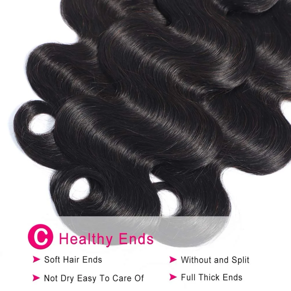 Beauhair малазийские объемные волны человеческие волосы плетение 2 или 3 Связки с 13*4 Кружева Фронтальная застежка не Реми с пучками волос