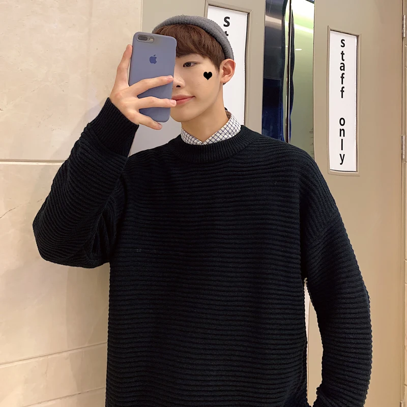 Winter Sweater Men Warm Fashion Solid Color Casual Knit Pullover Men Sweter Clothes Loose Long-sleeved Sweaters Man M-2XL Winter Sweater Men Warm Fashion Solid Color Casual Knit Pullover Men Sweter Clothes Loose Long-sleeved Sweaters Man M-2XL