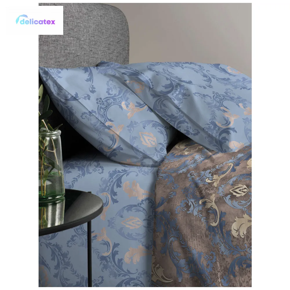 КПБ перкаль "Унисон"(70х70) рис. 31008-1/31011-1 Vintage Blue