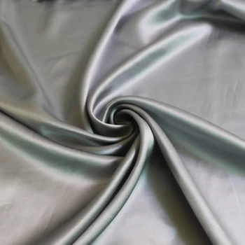 

100cm*114cm Natural Silk Cotton Fabric Charmeuse Silver Grey Gown Material Nice Glossy