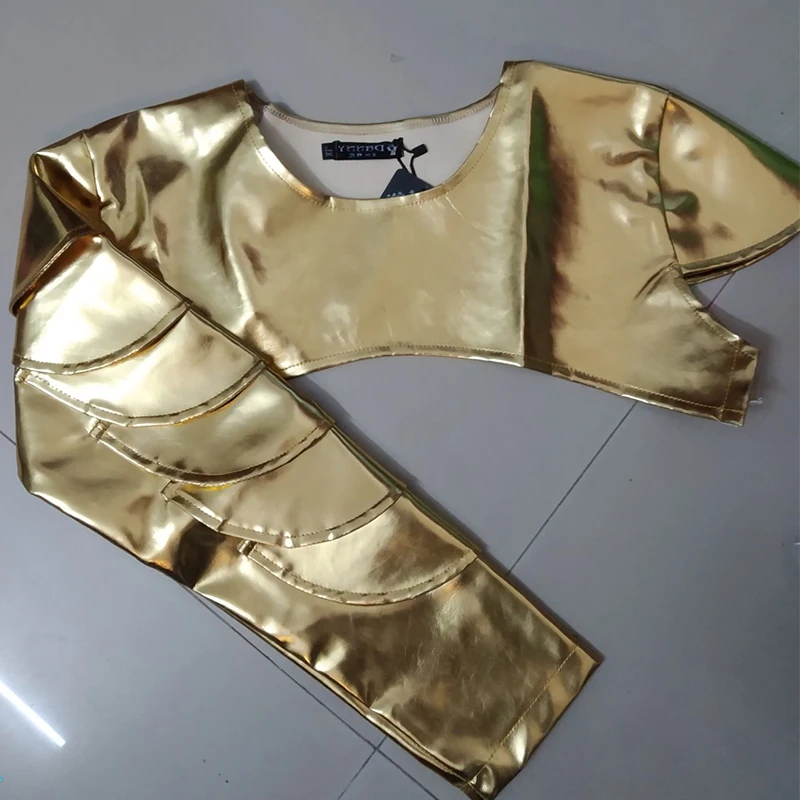 Сценический костюм мужской костюм Go-Go DS Gogo представление шаль Rave одежда для певцы танцовщицы Золотой наряд хип одежда для хип-хопа DNV10477 - Цвет: 1 Pcs Shawl