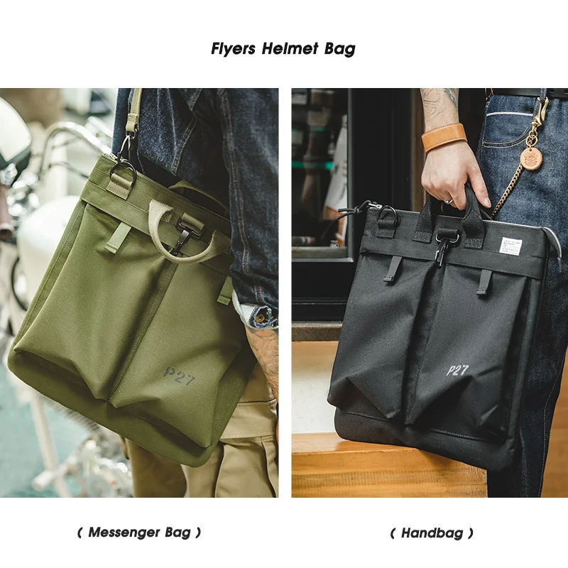 Maden Men Tactical Gear Helmet Military Carry Bag Multi-pocket Flyer Travel Bags Computer Laptop Hand Bag Single Shoulder Bag