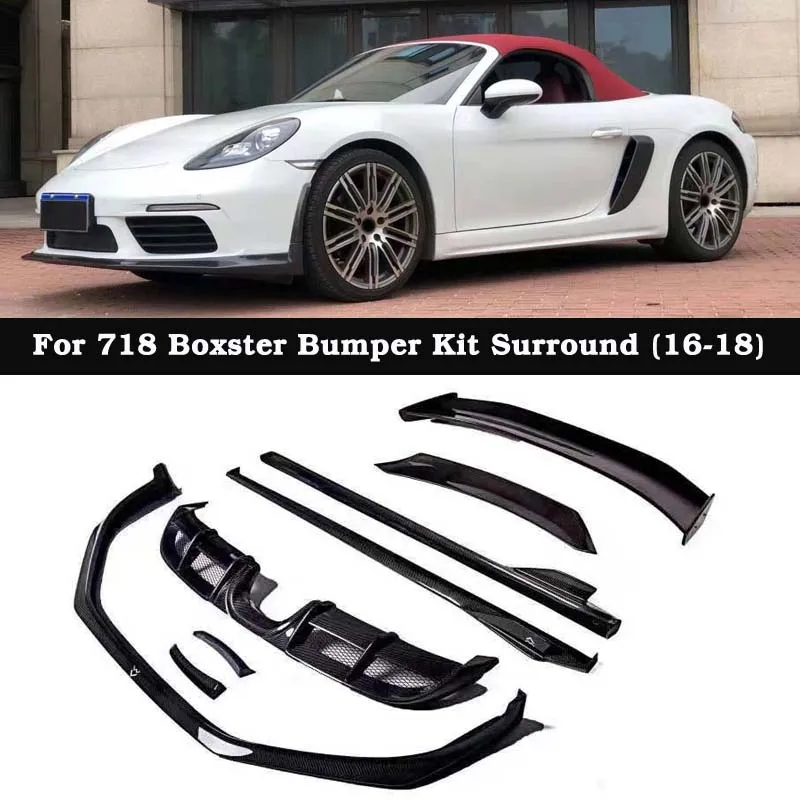 

BYMTM Style Carbon fiber Front lip air outlet Rear Diffuser Side skirts Bumper Accessories For Porsche 718 Boxster