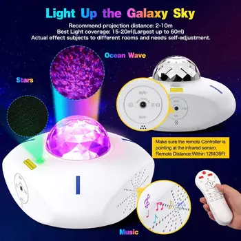 

WIFI Projector Sky Night Light Ocean Wave Night Lamp Laser Galaxy Projection Lamp Decor Bluetooth Speaker Remote Voice Control