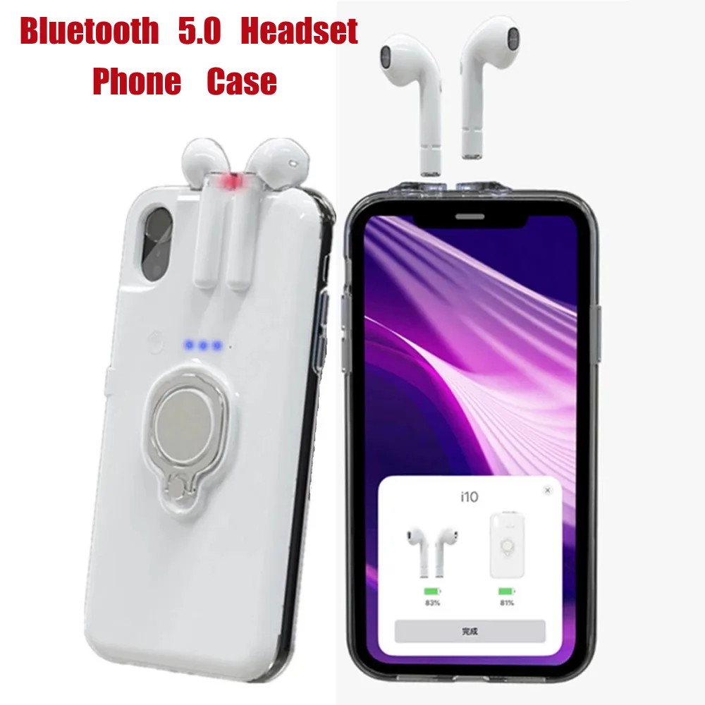 5 0 Bluetooth TWS наушники чехол для телефона iPhone 11 Pro MAX 7 8 6 Plus беспроводное зарядное