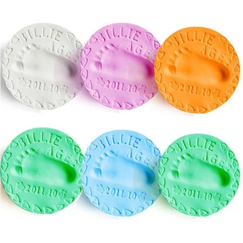 

Baby footprint ultra light stereo Baby Care Air Drying Soft Clay Hand Foot Ink Pad DIY Toys paw print pad
