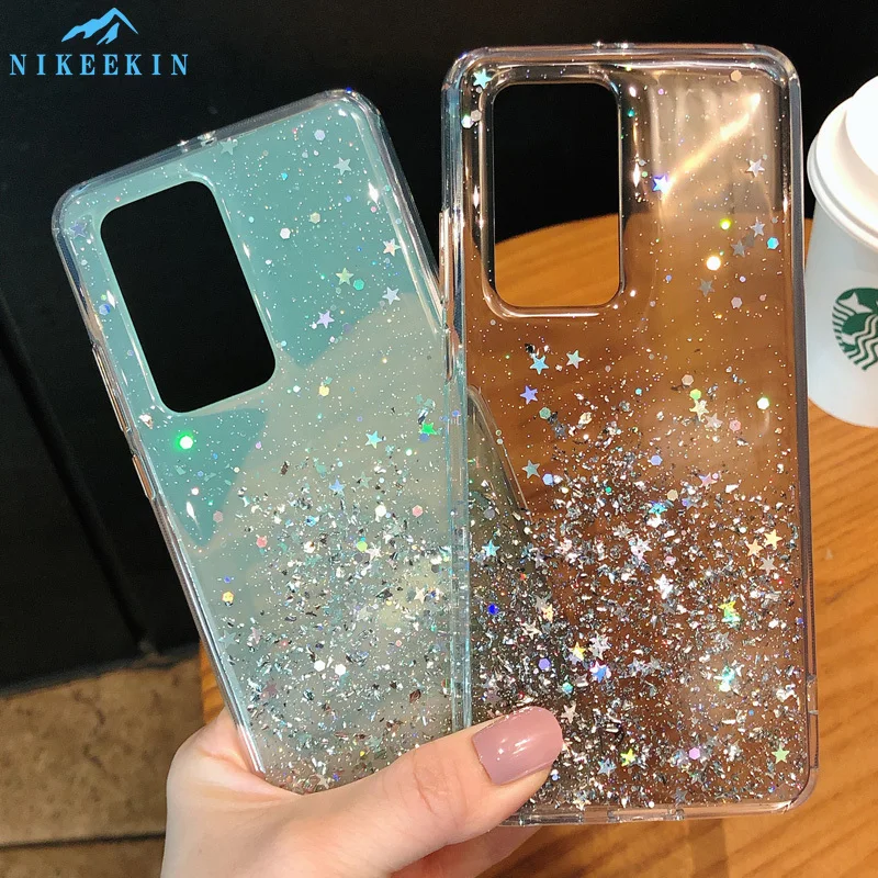 Чехлы с блестками для OPPO Realme C15 C12 C11 C3 X7 7 7i 6 6i 5 5s 5i XT X50 Pro прозрачный чехол