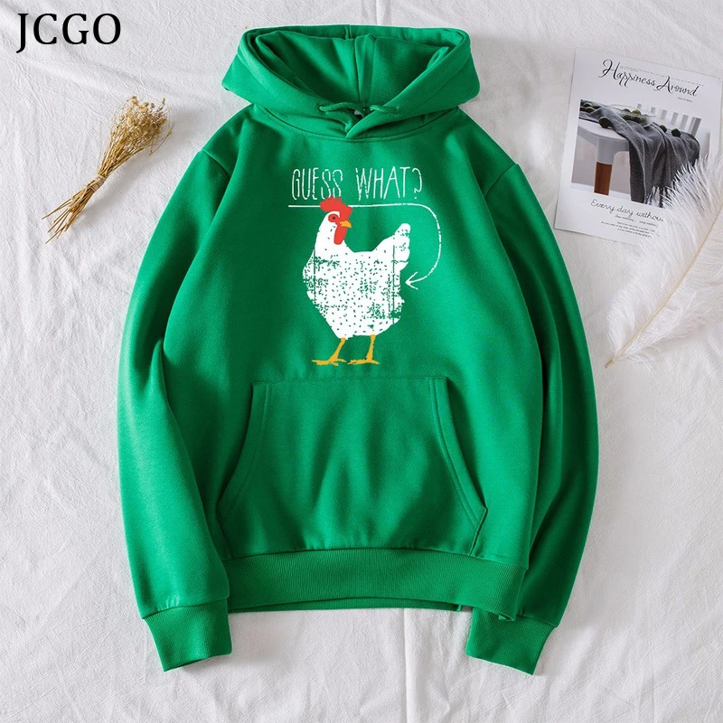 JCGO/зимняя флисовая толстовка с капюшоном и карманом Женские толстовки принтом