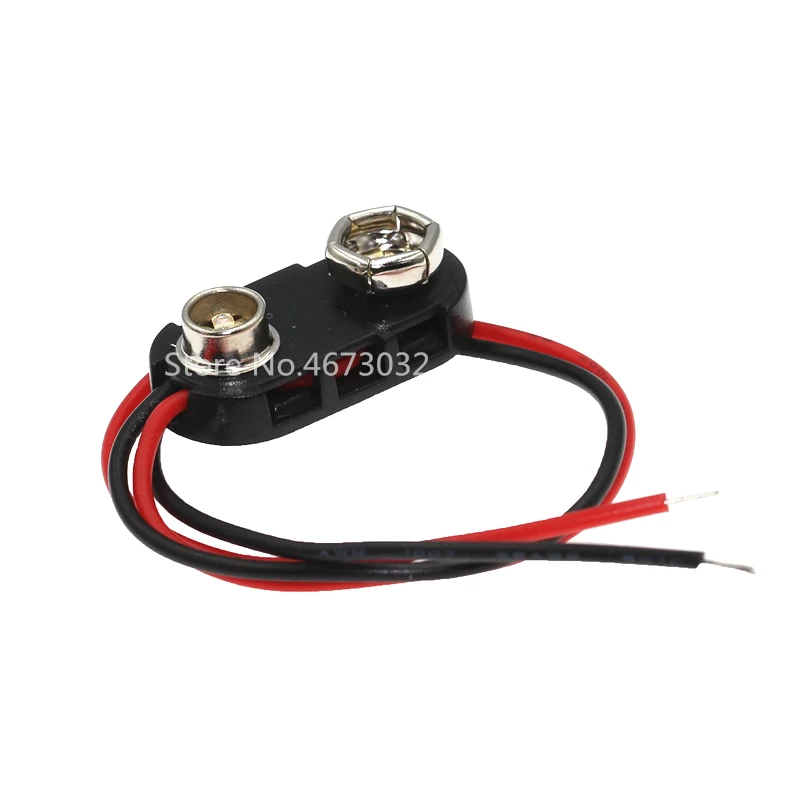 10PCS T type 9V Battery Snap Connector clip Lead Wires holder Line length 15CM — view 2