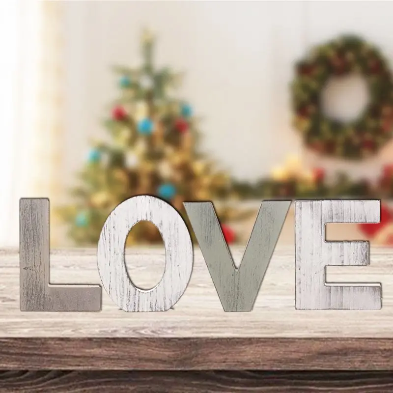 LOVE/семьи отдельно стоящая декоративные деревянные буквы вывеска, простая, украшения для дома для Гостиная/свадьба/подарок на новоселье