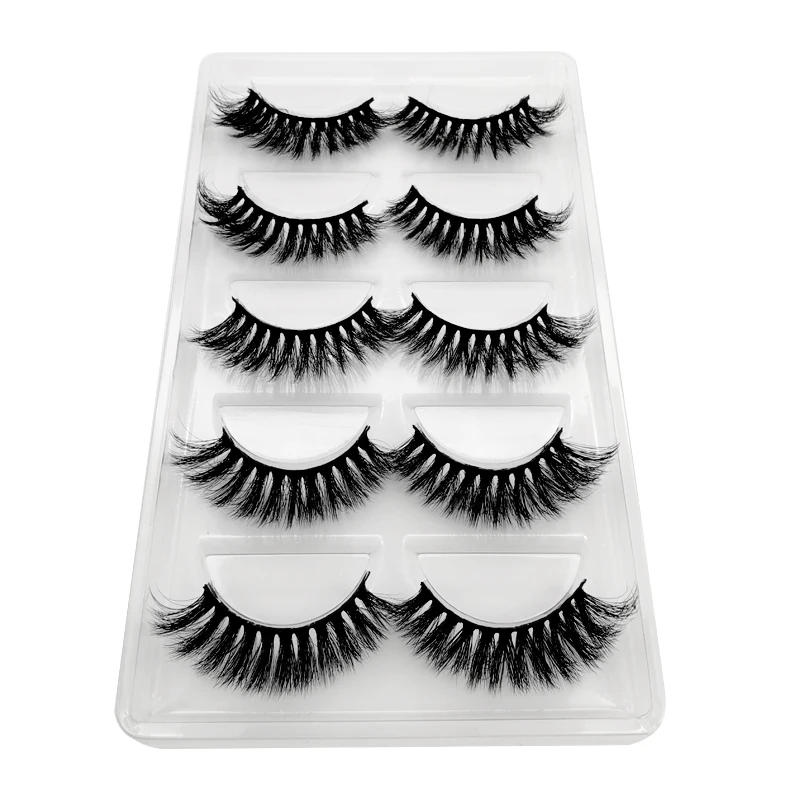 5 Pairs 3D Mink Lashes Natural Hair EyeLashes 3D Mink 14MM EyeLashes Natural Long Handmade eye MakeupLashes winged Lashes