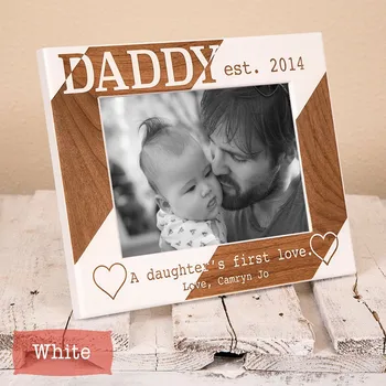 

Fathers Day photo frame, customized Dad and Son Daught Picture Frames, Gift for new parents, First Fathers Day gifts from wife