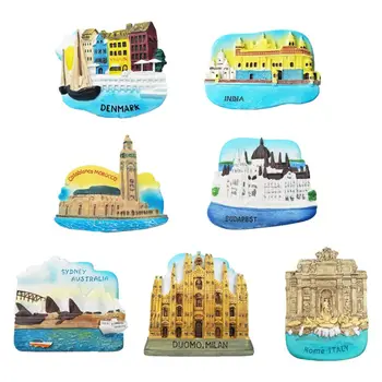 

3D World Travel European Famous Building Fridge Magnet Stickers Refrigerator Magnetic DIY Home Decor Message Holder Souvenir
