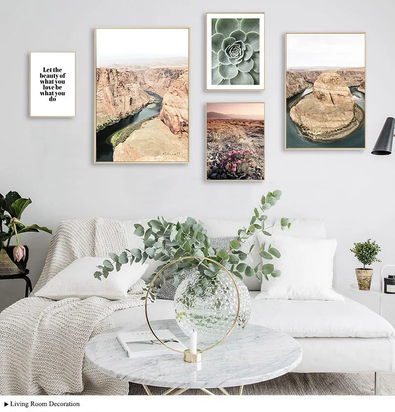 Colorado речной Гоби кактус пейзаж картина природа пейзаж скандинавский плакат скандинавский стиль печать стены Искусство Холст Живопись