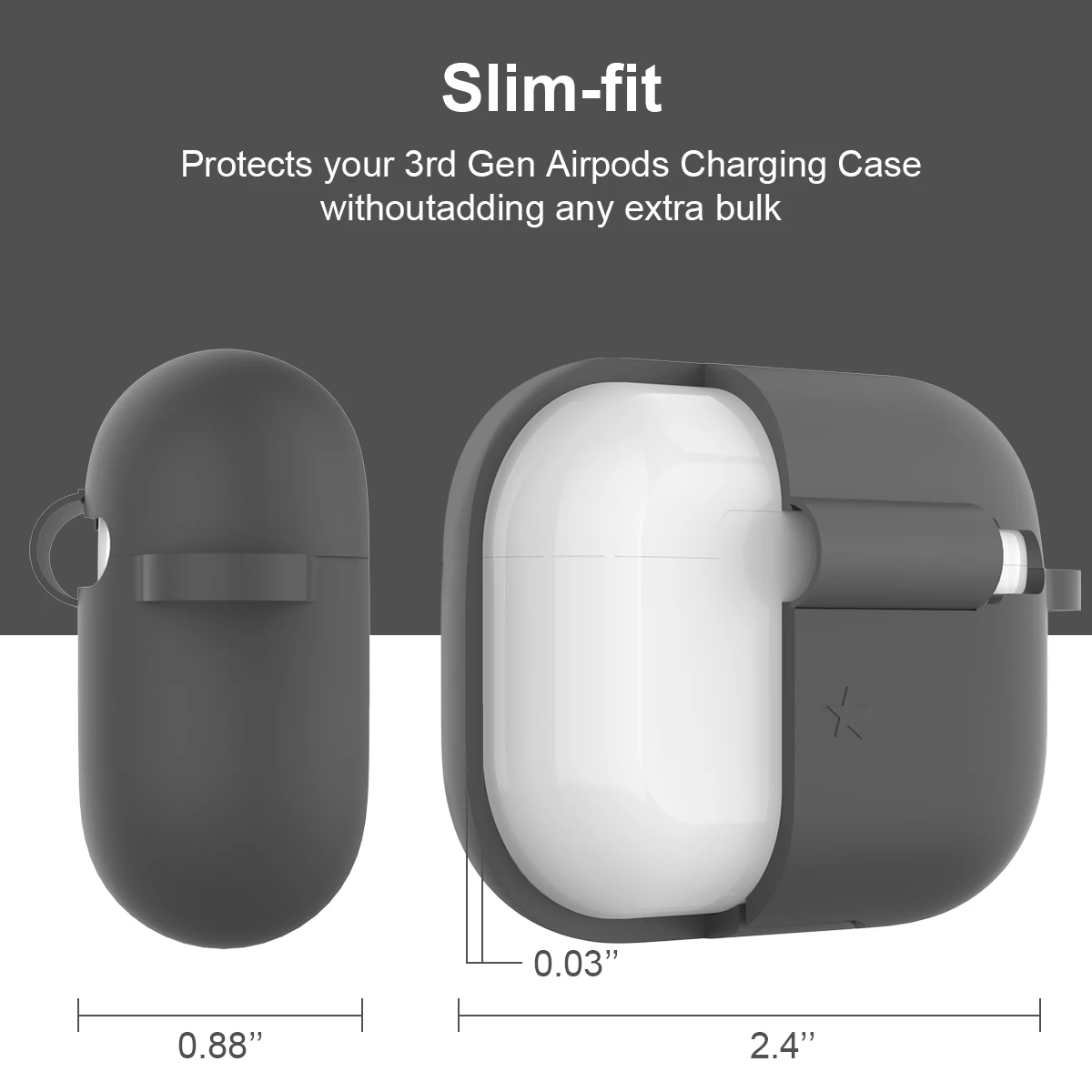 Чехол для Apple AirPods Pro беспроводной Bluetooth футляр для наушников тонкий силиконовый Air Pods Pro противоударный чехол с брелоком