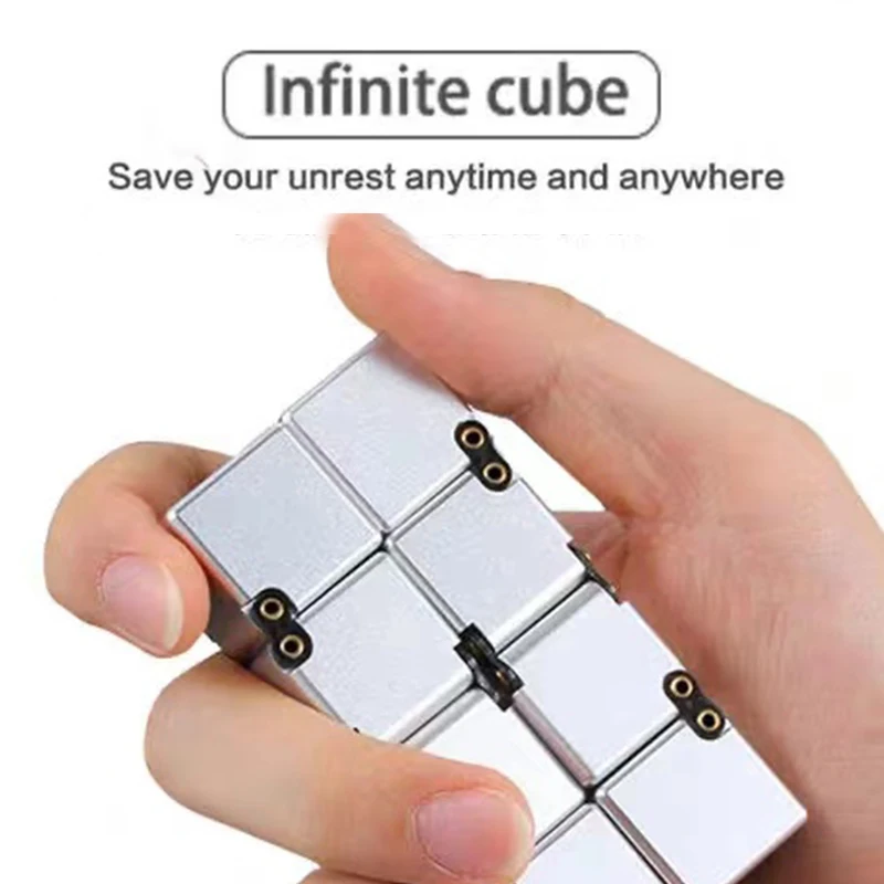 Metal Cube Anti Stress Fidget Toys Easy Play Hand Spinner Office Flip Cubic  Stress Reliever Toys For Kid Adults Autism Gift