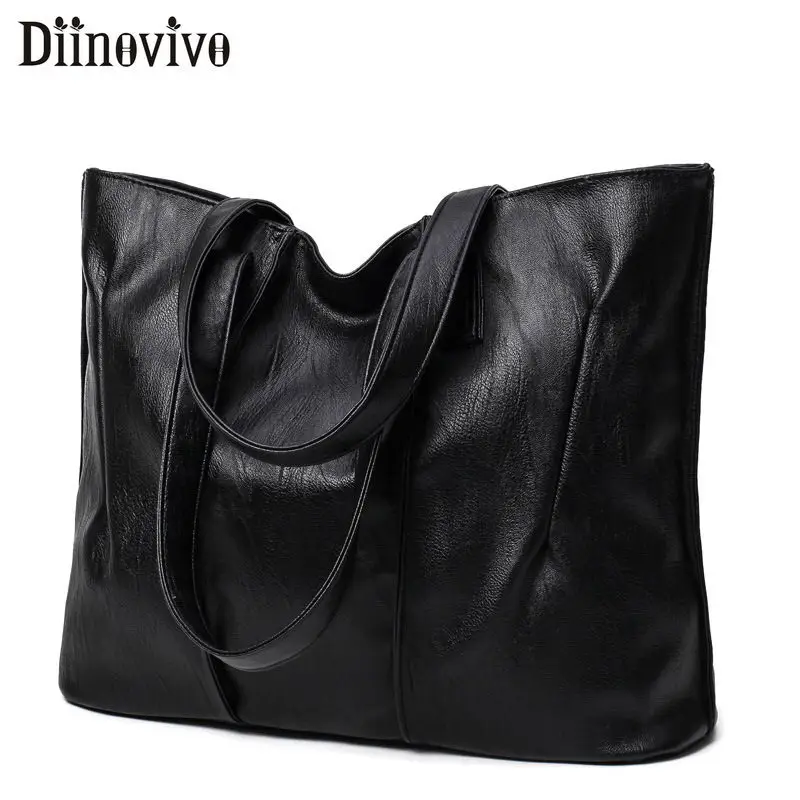 

DIINOVIVO Soft PU Leather Bags Women Handbag Shoulder Bags Brands Big Tote Bags Handbag Lady Travel Shopping Bag Female WHDV1375