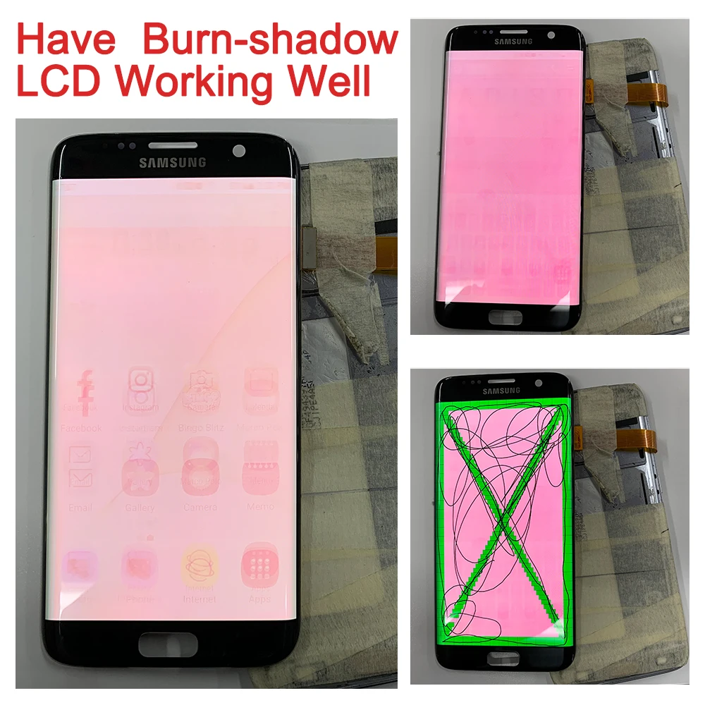 Для Samsung Galaxy S8 ЖК Дисплей S8 плюс G950 G950F G955fd G955F G955 с сжигать тени цифрователь для сенсорного экрана с рамкой
