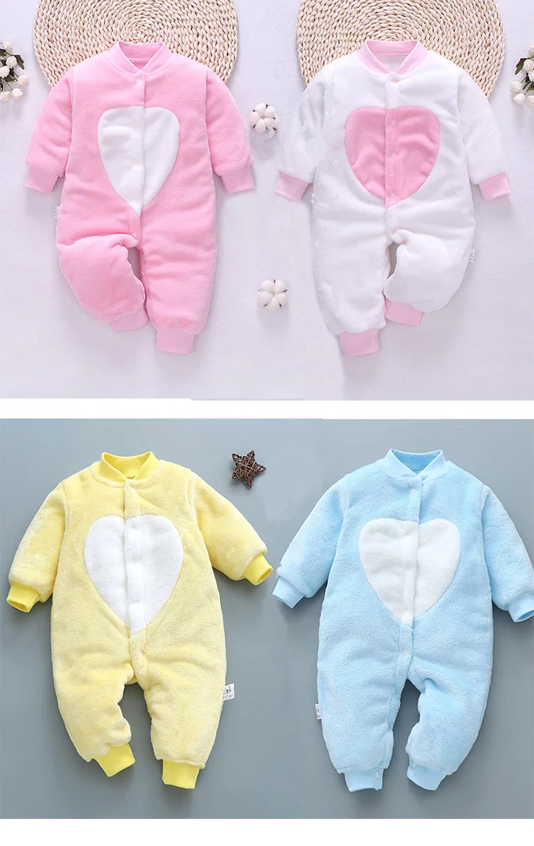 Newborn Baby Spring Winter Clothes Infant Jacket for Girls Jumpsuit for Boys Soft Flannel Bebe Romper Baby Clothes 0-18 Month