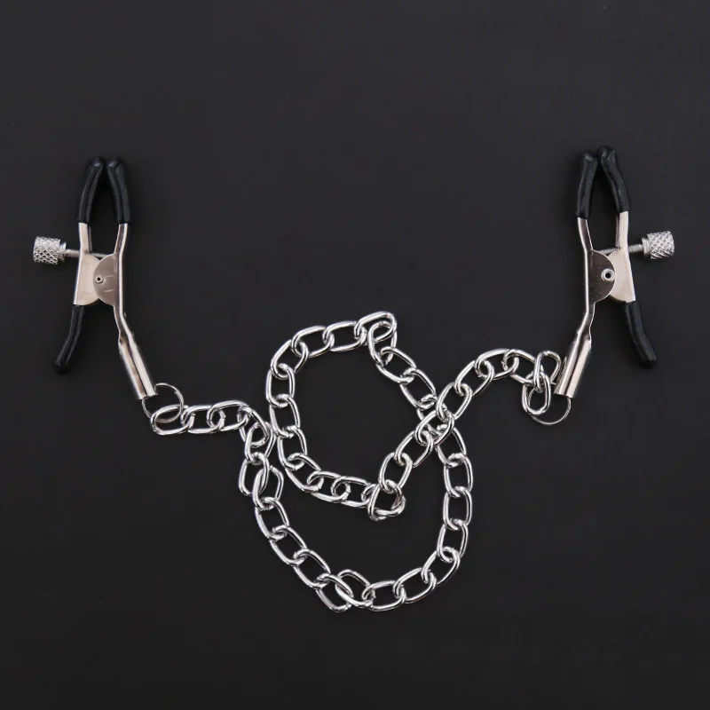 Bdsm Bondage Sex Products of Metal Nipple Clamp with Metal Chain for Women Fetish to Breast