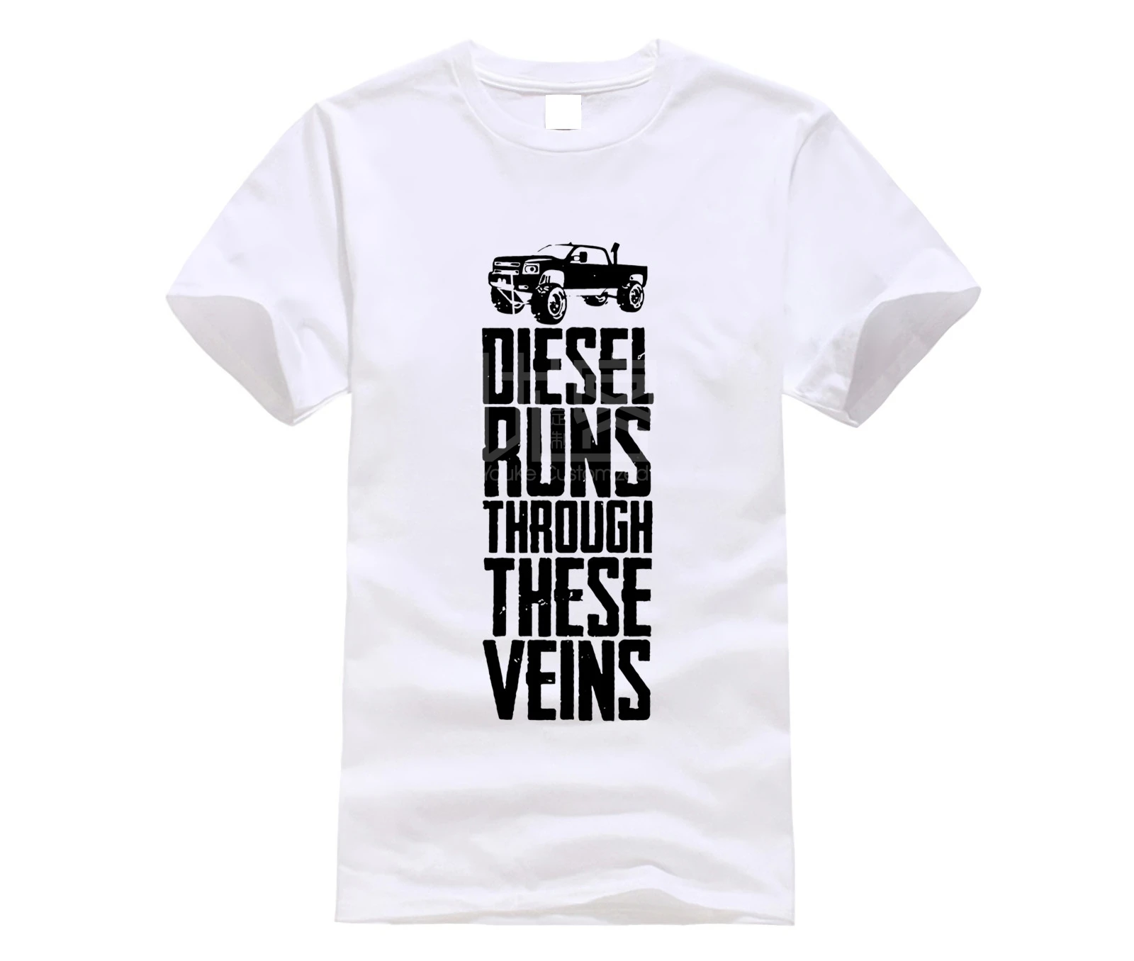 

Men'S T-Shirt 2018 Newest T-Shirts Diesel Runs Through These Veins Truck T-Shirt T Shirt