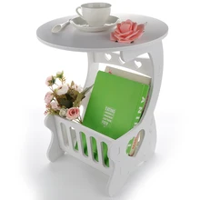 Multifunction Wooden Storage Shelf Coffee Desk Coffee Table Tea Table Desk Leisure Magazine Storage Rack Table Hollow Carved