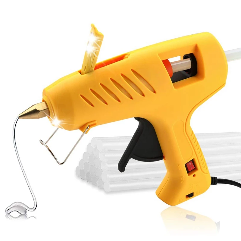 

Hot Glue Tool with LED Lights,60/100W Full Size Dual Power High Temp Heavy Duty Melt Glue Tool Kit for DIY, Arts & Crafts Use,Ch