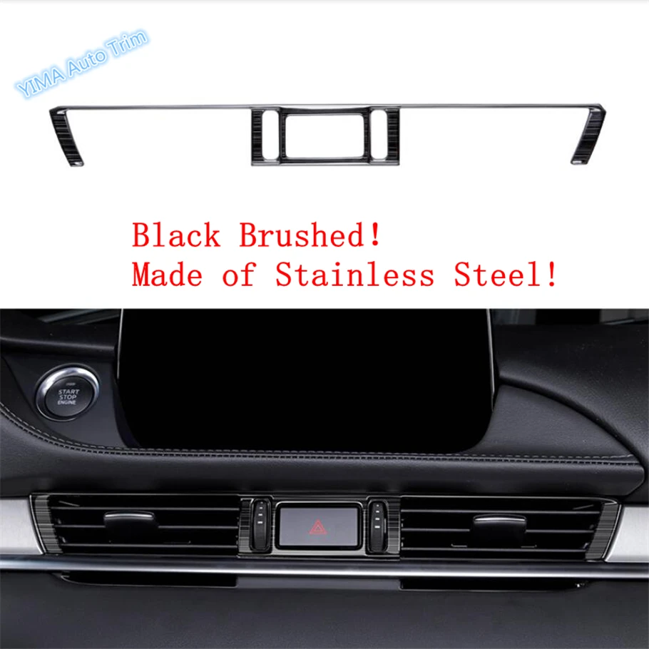 

Lapetus Auto Styling Central Air Conditioning AC Outlet Vent Strip Cover Trim 1 Piece Fit For Mazda 6 2019 2020 Stainless Steel