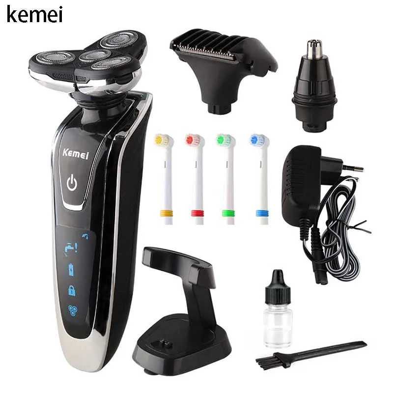 

KEMEI shaver electric shaver men's beard trimmer multi-function shaving machine hair clipper side angle knife trimmer 4