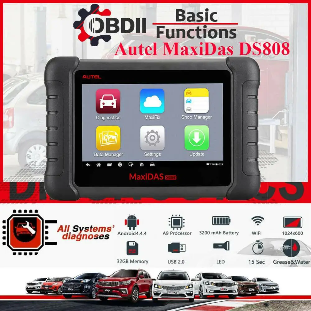 Autel Дистрибьютор autel MaxiDas DS808 автоматический диагностический инструмент OBD2 сканер ключ программист OBD Автомобильный инструмент обновление autel DS708