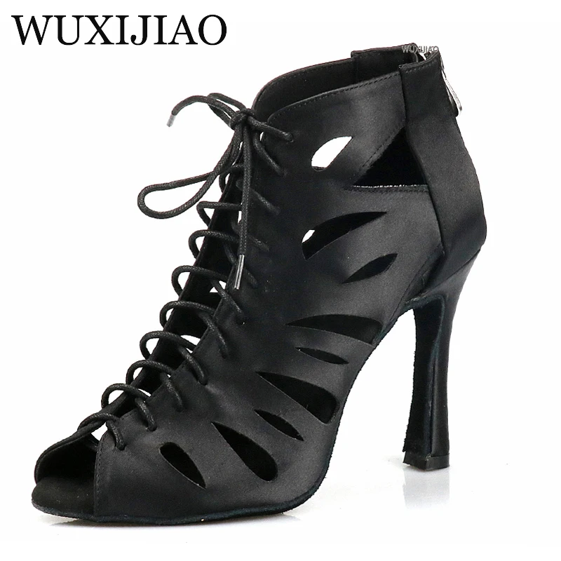 WUXIJIAO Women's Latin Dance Shoes New Dance Shoes Unique Design Salsa Shoes Diamond Sandals