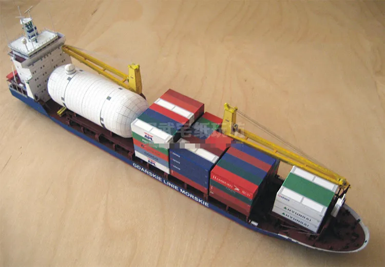 1:400 Scale Gdansk Cargo Ship DIY Handcraft PAPER MODEL KIT Handmade Toy Puzzles 3d paper model