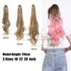 Ombre Curly Hair Ponytail Extensions Claw in Fake Pony tail Tail Hairpiece 2022 Afro Long Clip in Synthetic Blonde Pink Wavy Wig ► Photo 3/6