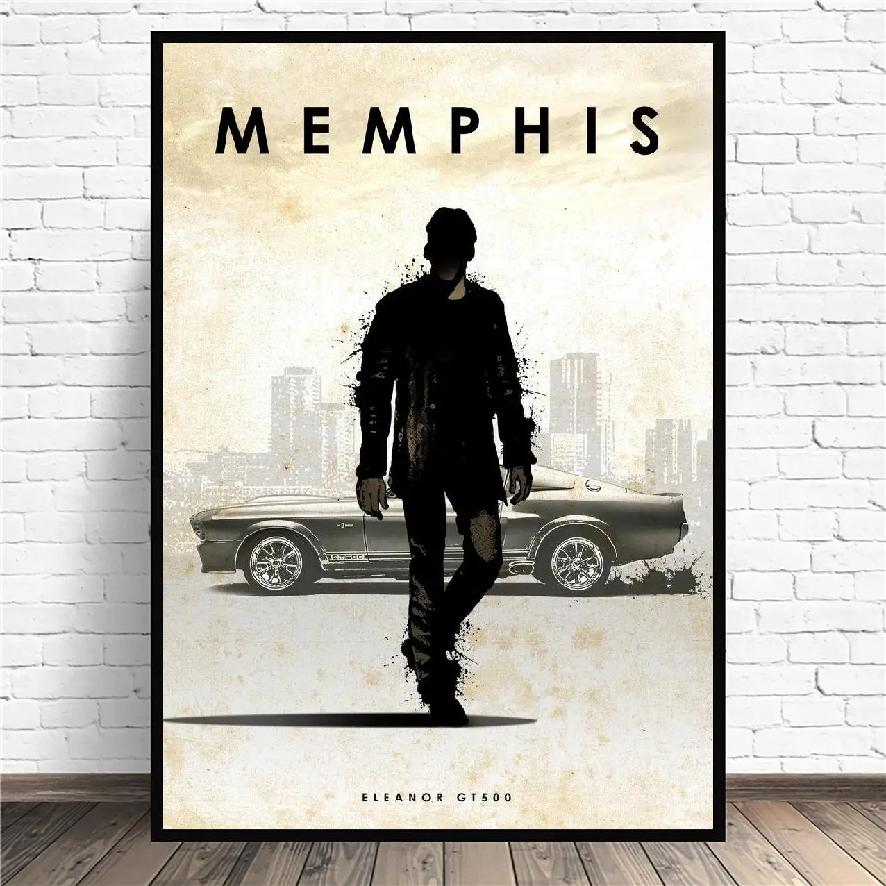 Eleanor - 1967 Shelby Mustang GT 500. 7 litre 550 HP ... Movie Car Art Canvas Poster Prints Home Wall Decor Painting | Дом и сад