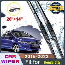 

For Honda City GM GN 2015~2022 Car Front Windscreen Beam Blade Wipers Blade Brushes Auto Wiper Accessories J Hook U-type 2016
