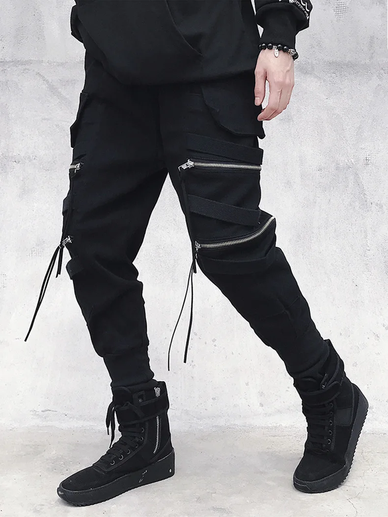 calças de jogging homem streetwear techwear hip