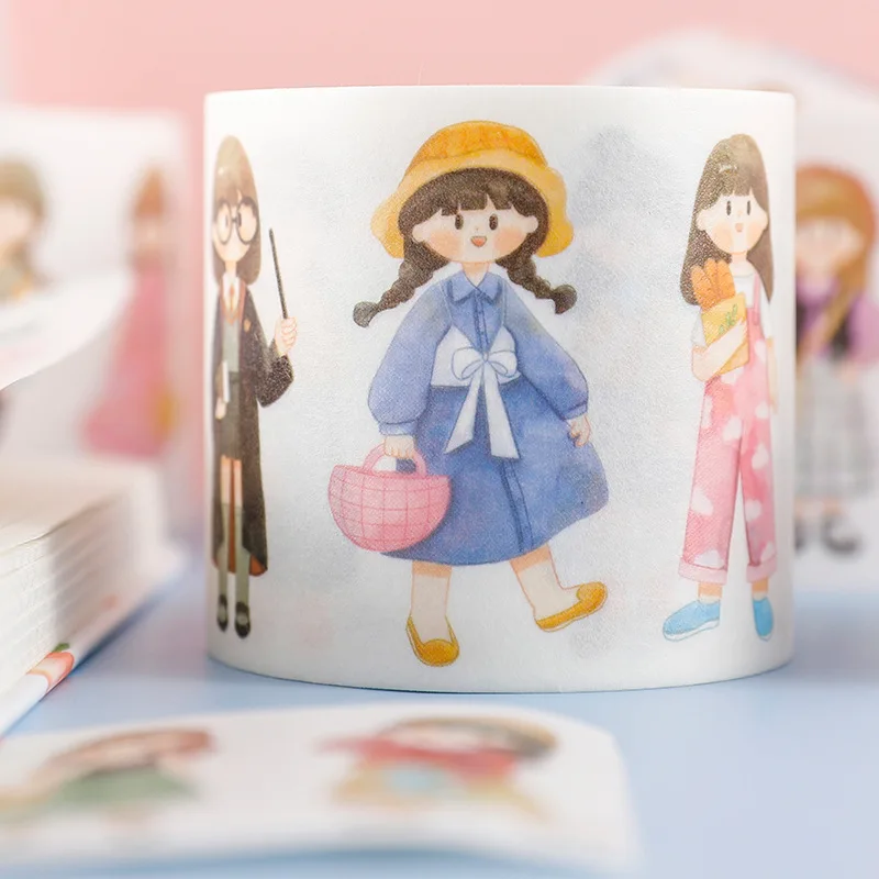 Kawaii Girl васи лента DIY украшения Скрапбукинг планировщик маскирующая клейкая