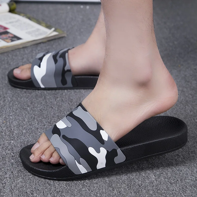 verano nuevo cómodo antideslizante suave inside zapatos planos moda camuflaje pareja zapatillas interior y exterior zapat