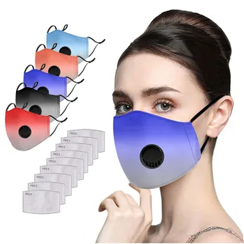 

Adult Adjustable Face Mask Reusable Breathable Valve Protection Fabric Facial Mask 5PC + 10PC Filters Spain Mascarillas#YL5