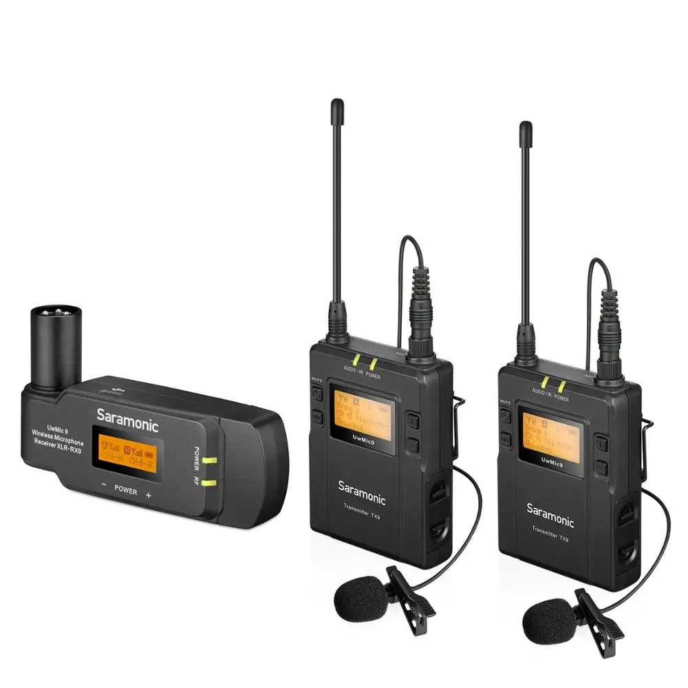 Saramonic UwMic9 Kit8 Wireless Lavalier Microphone 2 Transmitter &amp XLR Battery Grip Receiver for Camera Camcorder | Электроника