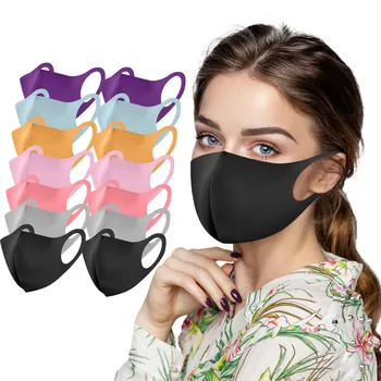 

Adult Unisex Black Mask Breathing Fashion Solid Mouth Cover 14pcs mascarilla mondkapjes Face Mask Washable Ear Loop masques