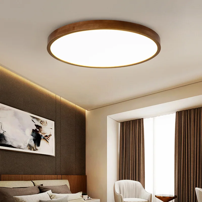 Wood LED Chandelier Ceiling Lamp Modern Nordic Style For Living Room Dining Bedroom Kitchen Home Ultra-thin Light Fixture | Лампы и