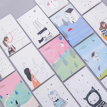 

10packs/lot Five Styles Pocket Book Stationery Small Fresh Lovely Notebook Soft Face Copy Cute A5 Notebooks