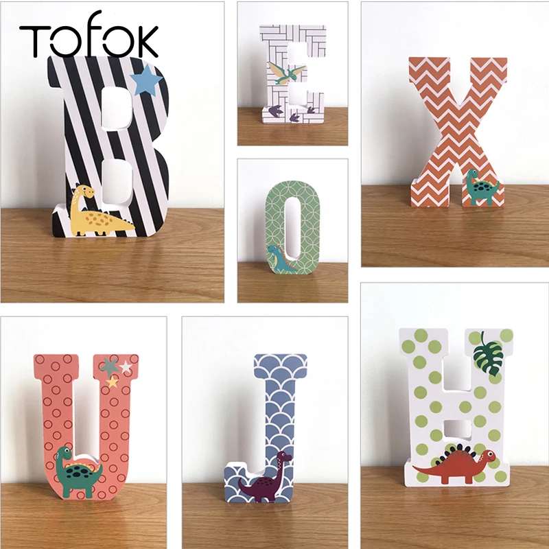 

Tofok 3D Cartoon Dinosaur Theme Decorative Letters Living Room TV Cabinet Table Pendant Display Letter Company Image Wall Props