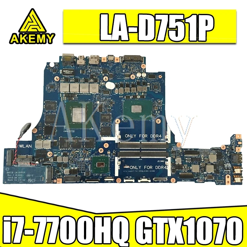 Для Dell Alienware 15 R3 17 R4 Материнская плата ноутбука BAP10 LA-D751P RNF7V CN-0RNF7V материнская плата i7-7700HQ N17E-G2-A1 GTX1070 8 Гб